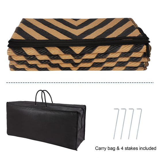 Ridota reversible rug — modern plastic straw design for outdoor use