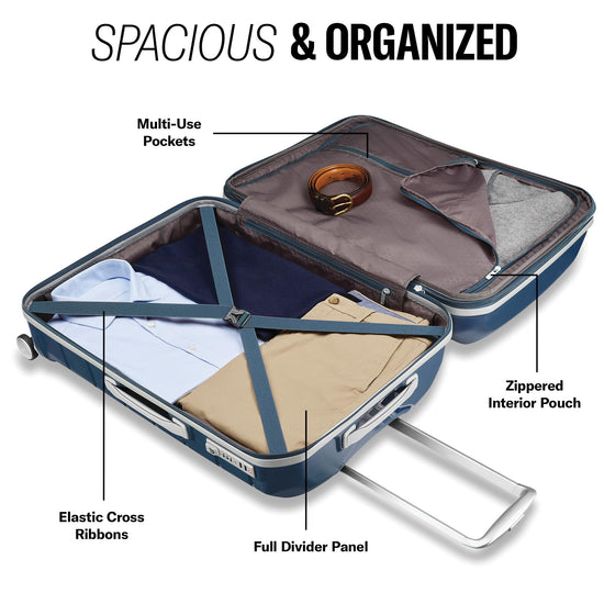 Samsonite suitcase — expandable hardshell with dual spinner wheels