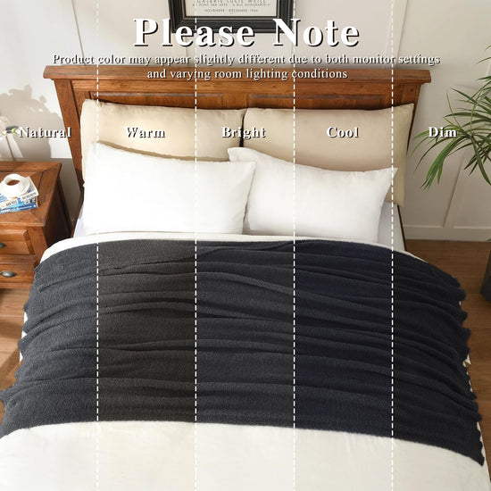 Plush fleece throw blanket - soft and fuzzy for bed or couch 50x70 inches