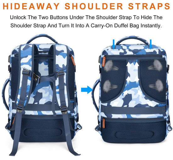 Travel backpack - 42L expandable flight approved carry on luggage