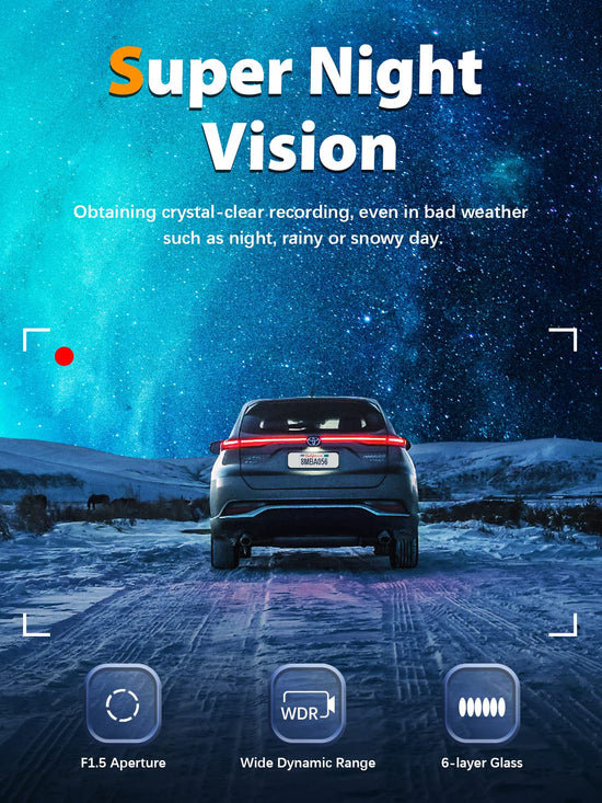 Onboard camera — 4K front and 1080P rear with built-in WiFi and night vision