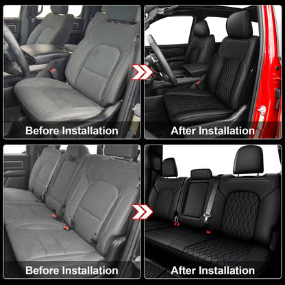 AOMSAZTO vehicle seat cover - Custom fit leather for Dodge RAM 1500 2019-2026