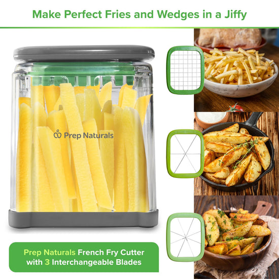 Food slicer — 3-in-1 French fry cutter with potato cutting capabilities