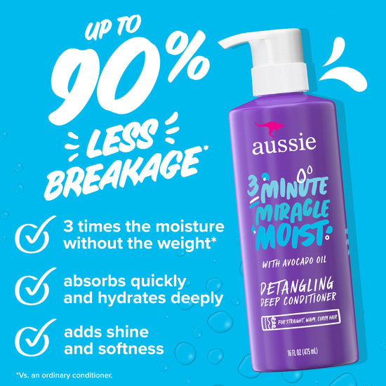 Aussie Miracle Moist shampoo and conditioner — paraben-free with avocado and jojoba oil