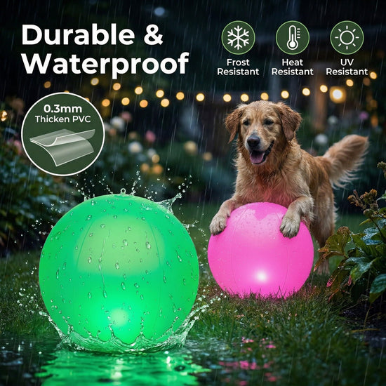 HAPIKAY solar floating pool lamp – 14 inch waterproof LED color changing orbs
