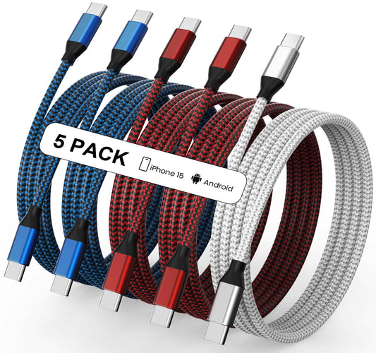 USB C cable - nylon braided for fast charging up to 60W, compatible with iPhone and MacBook