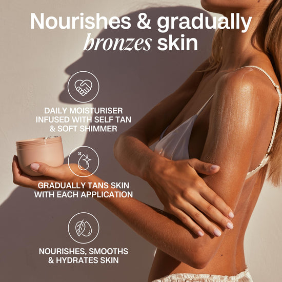 Bali Body Gradual Tanning Butter | Self Tanner Body Butter for a Natural, Streak-Free Self Tan | Buildable Glow | Sunless Tanner, Cruelty-Free, Non-Toxic (200 ml/6.76 fl oz)