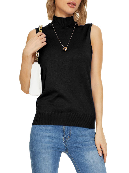 INKOFF sweater — sleeveless mock neck turtleneck knit top for women