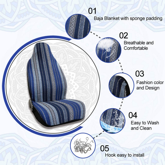 uxcell universal baja seat cover - durable bucket seat cover in navy blue