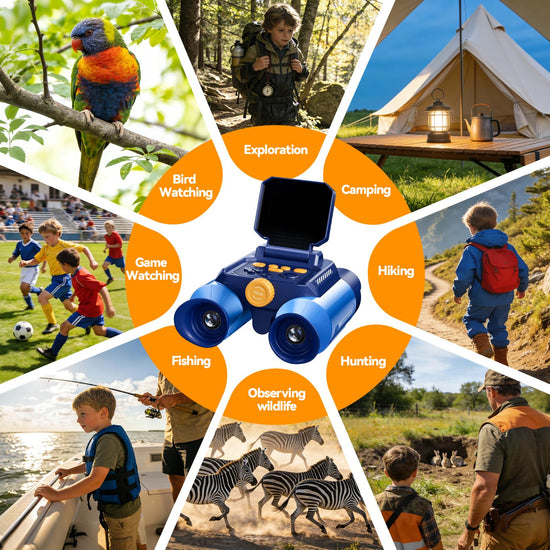 Binoculars for Kids with Night Vision - 48MP FHD Digital Camera Binoculars STEM Toy with 2.4" IPS Screen, 10X Optical Zoom, Rechargeable for 4-12 Years Boys & Girls Birthday Gift Outdoor Bird Watching