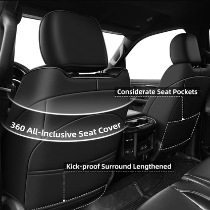 AOMSAZTO vehicle seat cover — Custom fit faux leather for Ram 1500 2019-2025 Black and Red full set