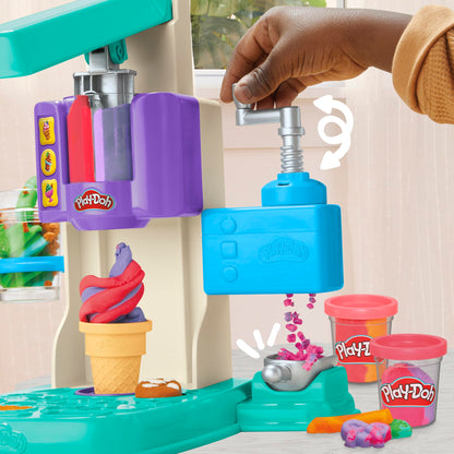 Play-Doh ice cream playset with pretend kitchen accessories for kids 3 and up