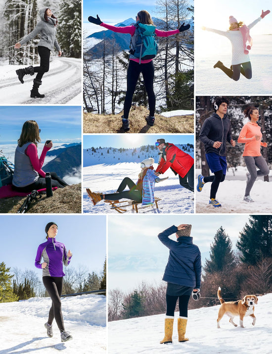 Ewedoos fleece lined leggings with pockets for women