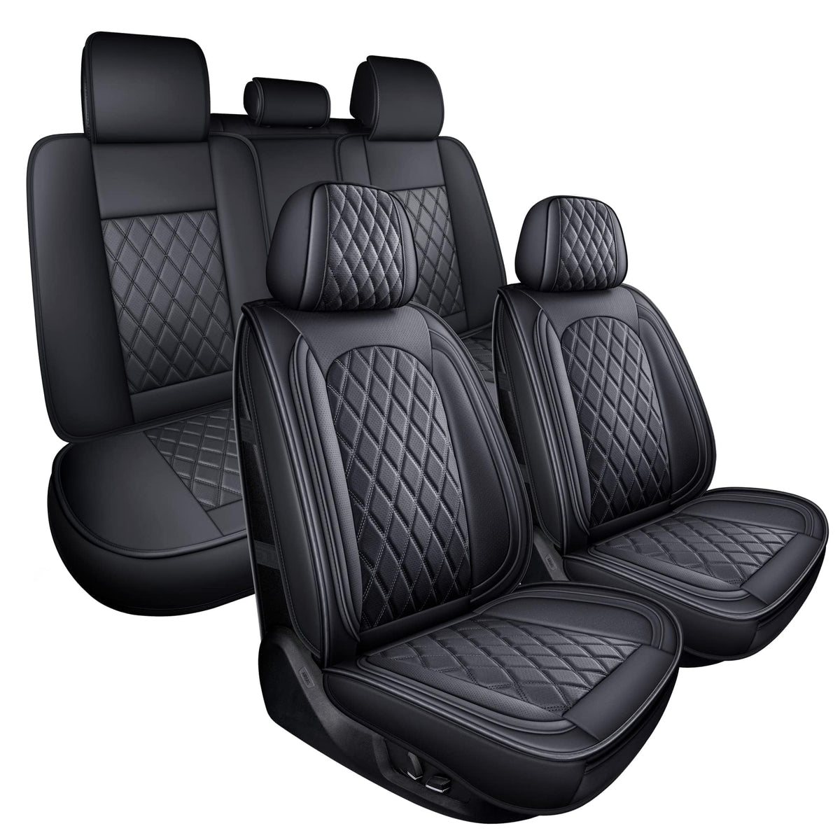 MIROZO vehicle seat cover — waterproof black seat protector for most cars, trucks and SUVs