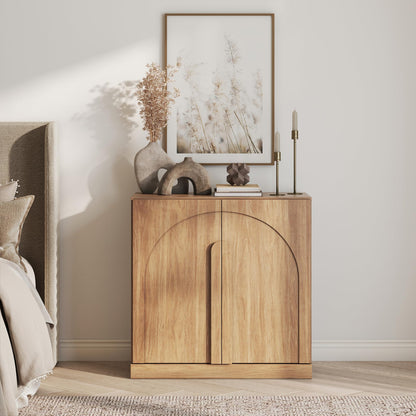 BELLEZE cabinet — 65 inch modular fluted design with storage and arc accents
