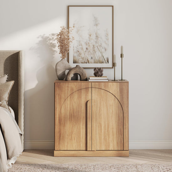 BELLEZE cabinet — 65 inch modular fluted design with storage and arc accents