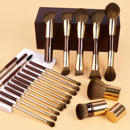 MAANGE cosmetic brush set — 20 double-end brushes with gift box for blending