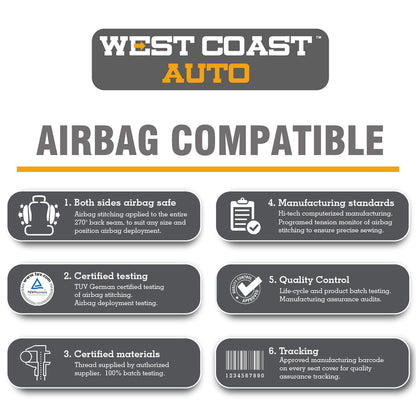 West Coast Auto vehicle seat cover - Baja blanket design, airbag compatible, 2 pieces black