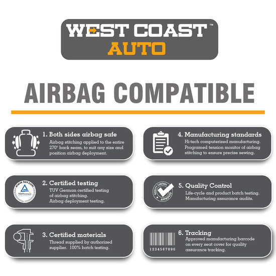 West Coast Auto vehicle seat cover - Baja blanket design, airbag compatible, 2 pieces black