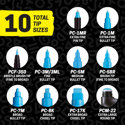 Uni Posca paint markers — 5M medium acrylic markers with reversible tips set of 29