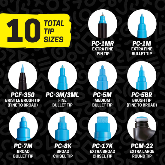 Uni Posca paint markers — 5M medium acrylic markers with reversible tips set of 29