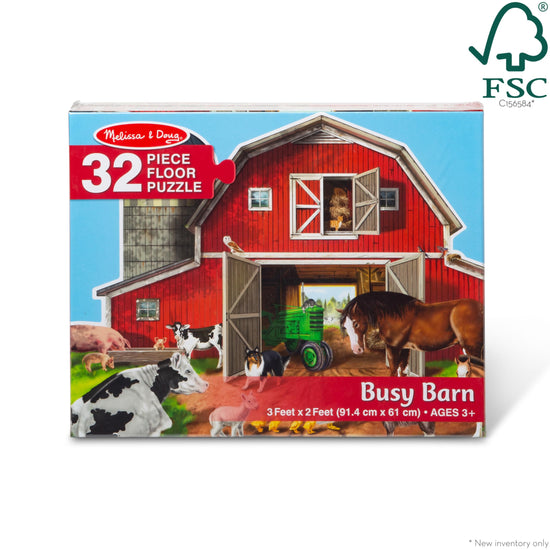 Melissa & Doug puzzle — barn shaped floor design