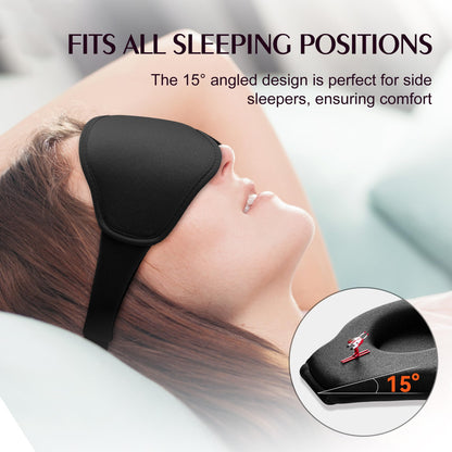Weighted sleep mask — 3D contoured design with adjustable strap, 2 pack