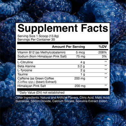RAW Nutrition - Essential pre workout formula for men and women, energy powder for fitness