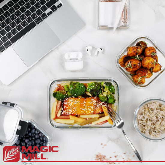 Magic Mill Glass Storage Containers with Lids Set | Ultimate 24pc Set with BPA-Free Airtight Locking Lids for Lunch