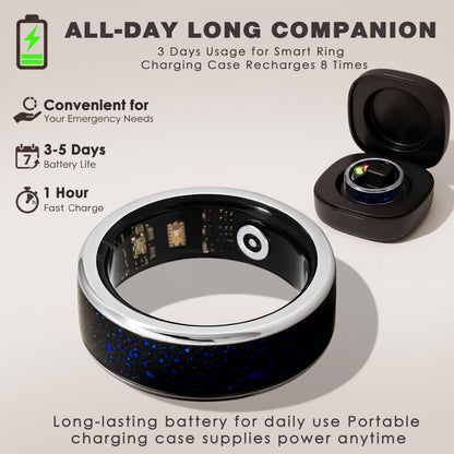 CEVSTHO Smart Ring Fitness Tracker, Heart Rate&Sleep Tracker with SpO2