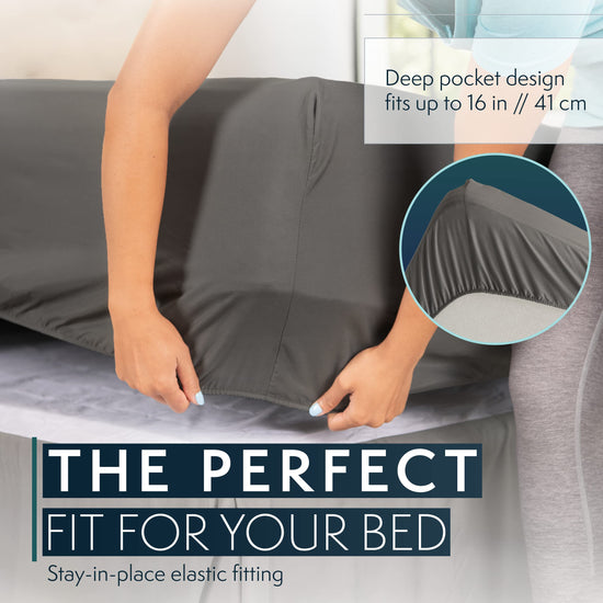 HC Collection bed linen set — 16 inch deep pockets for bedding sheets and pillowcases