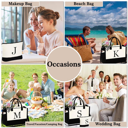 Yoolife tote bag — Monogrammed initial design for women and moms