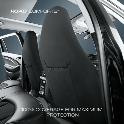 Road Comforts vehicle seat cover — Gray diamond jacquard fabric, airbag compatible