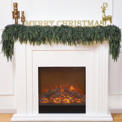 Waydress Christmas cedar garland - thick and lush artificial pine needle decoration for winter home decor