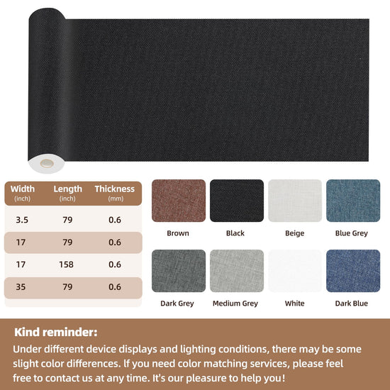 Shagoom Fabric Repair Patch, 17X79 Inch Fabric Large Repair Tape, Self-Adhesive Patches for Furniture, Sofa, Car Interior, Shoes, Hand Bag, Clothing (Grey, 17X79 Inch)