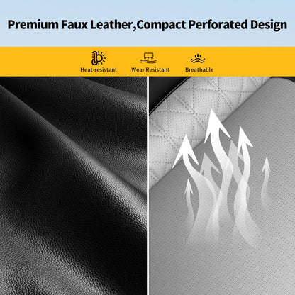 AOMSAZTO vehicle seat cover - Leather, waterproof, compatible with airbag, black and gray