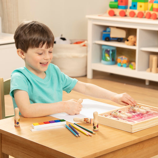 Melissa & Doug Deluxe Happy Handle Stamp Set - Fun stamp set for creative play