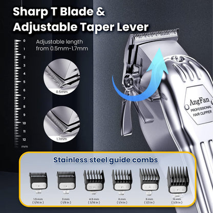 Hair trimming kit — Cordless clippers with LCD display and high-speed motor