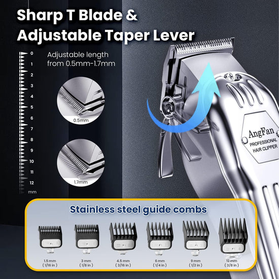 Hair trimming kit — Cordless clippers with LCD display and high-speed motor