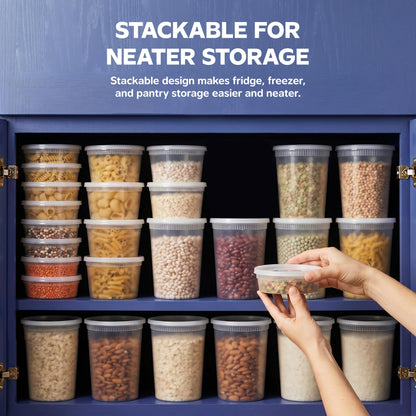 GUSTO food storage containers with airtight lids - ideal for soups and meal prep