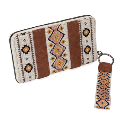 Wrangler wallet - Western Aztec clutch wristlet with credit card holder