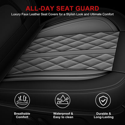 VEHICLE_SEAT_COVER — Custom fit waterproof for Chevy Silverado GMC Sierra 2007-2025 5 seats Gray