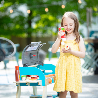 Melissa & Doug pretend play toy — deluxe wooden barbecue grill and pizza oven