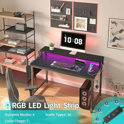 Lufeiya desk with LED lights and power outlets