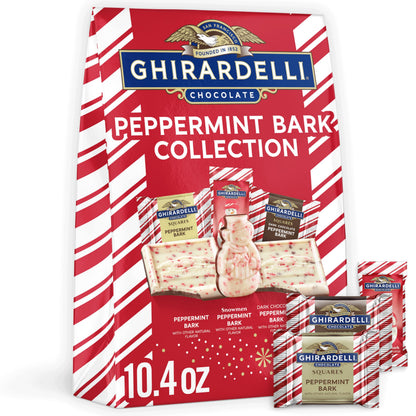 Ghirardelli chocolate candy — Peppermint bark and milk chocolate with pistachio fillingGhirardelli chocolate candy — Peppermint bark and milk chocolate with pistachio filling