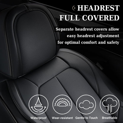 Coverado automotive seat cover — luxury leather with lumbar support and waterproof design