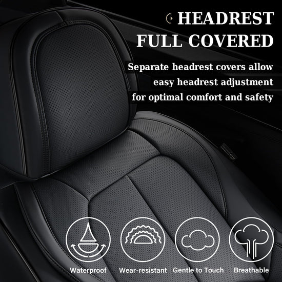 Coverado automotive seat cover — luxury leather with lumbar support and waterproof design