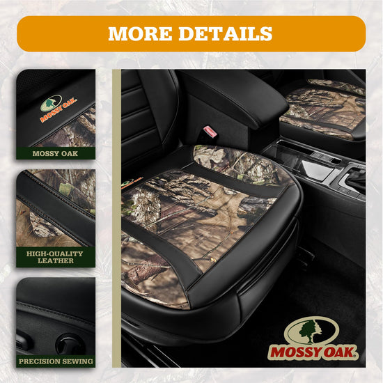 Mossy Oak vehicle seat cover — luxury faux leather with anti-slip design and storage bags