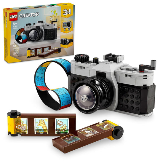 LEGO Creator retro camera toy with video camera and TV set transformation