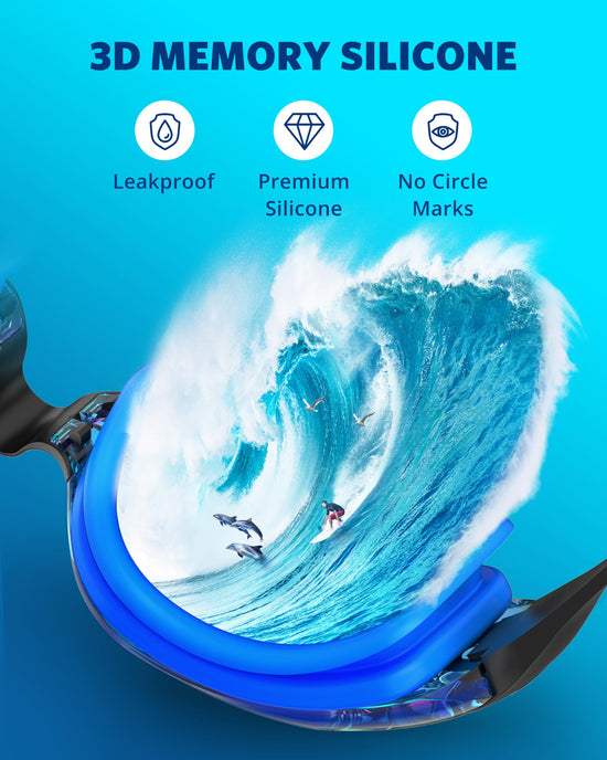Aegend swim goggles - No leaking, anti-fog, UV protection, mirrored design for adults.